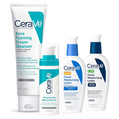 CeraVe Complete Acne Control Set – Cleanser, Retinol Serum & Moisturizers (AM + PM) | Acne & Hydration Routine