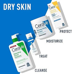 CeraVe Dry Skin Essentials: Hydrating Cleanser 16 oz, Moisturizing Cream 19 oz, AM SPF 30 Lotion & PM Facial Moisturizer