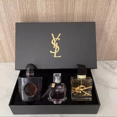YSL 3-Piece Luxury Perfume Gift Set for Men & Women – Black Opium, Mon Paris & Y Eau de Parfum Collection