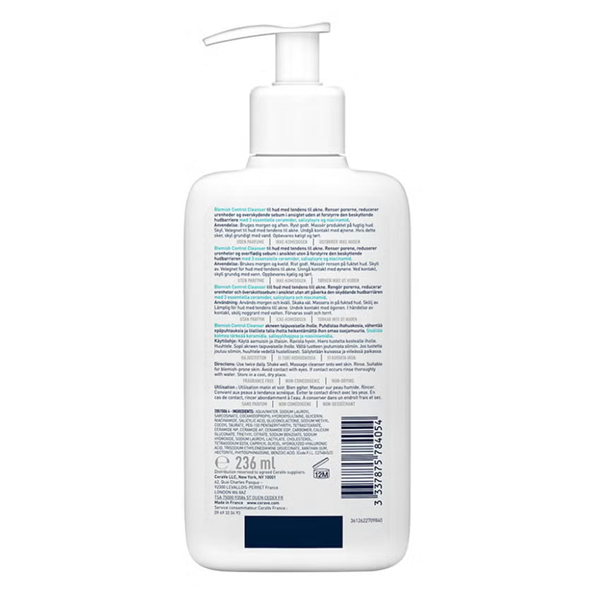 CeraVe Blemish Control Facial Cleanser For Blemish Prone Skin 236ml