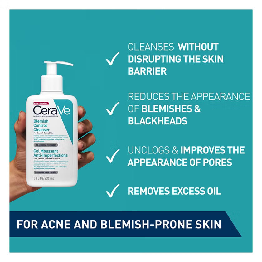 CeraVe Blemish Control Facial Cleanser For Blemish Prone Skin 236ml