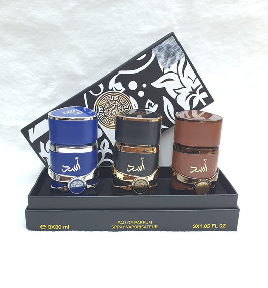 Asad 3-Piece Perfume Gift Set for Men – Long Lasting Eau de Parfum Collection (3×30ml)