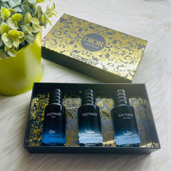 Dior Sauvage 3-Piece Perfume Gift Set for Men – Parfum, Eau de Parfum & Eau de Toilette