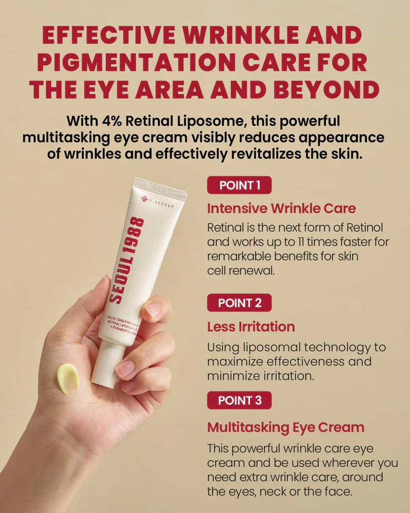 KSECRET SEOUL 1988 Eye Cream: Retinal Liposome 4% + Fermented Bean 30ml