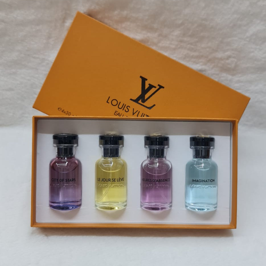 Louis Vuitton 4-Piece Perfume Gift Set for Women – Luxury Eau de Parfum Mini Collection (4×30ml)