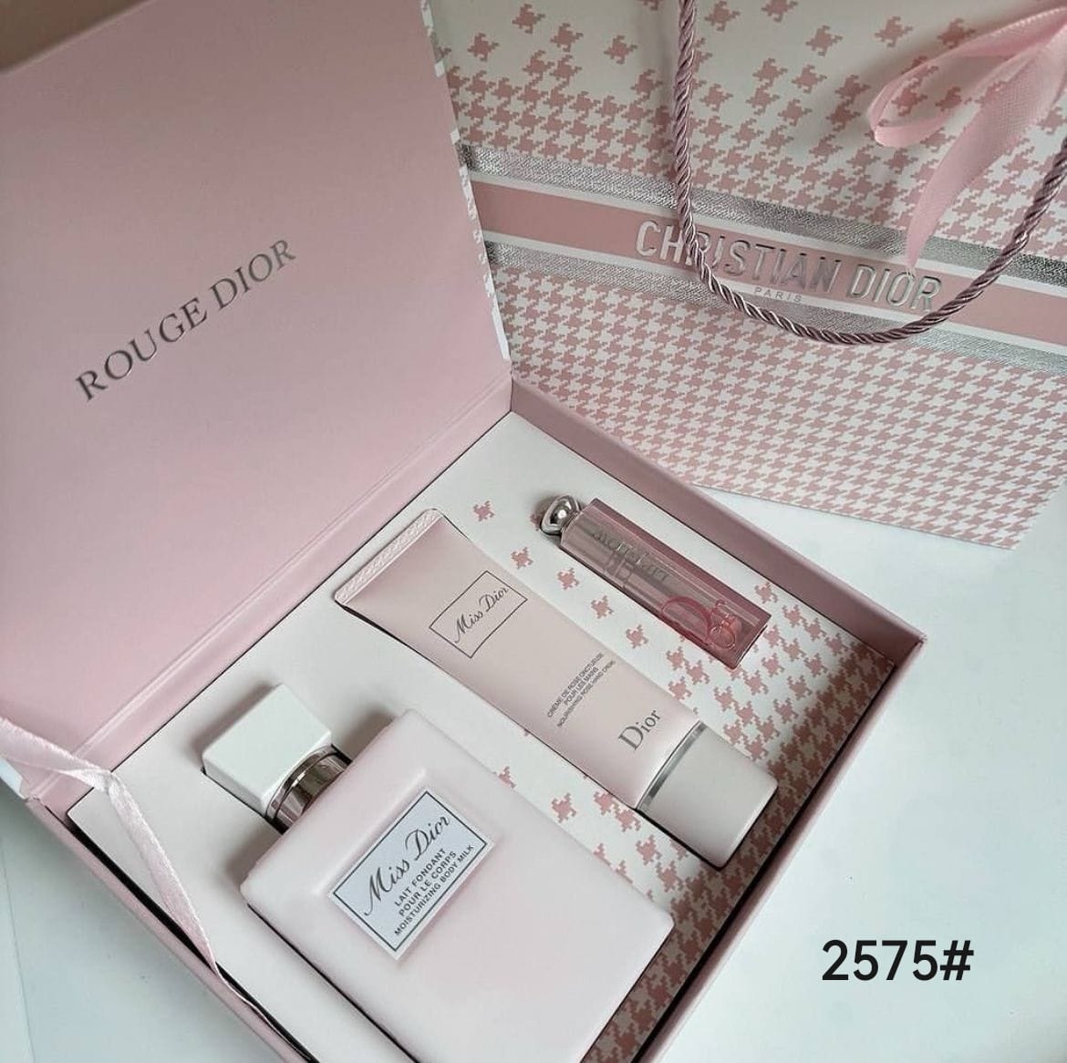 Rouge Dior 3-Piece Luxury Gift Set for Women – Miss Dior Perfume, Body Lotion & Lip Glow Collection