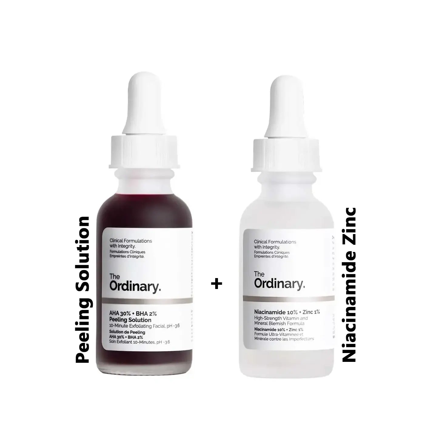 The Ordinary Niacinamide 10% Zinc 1% + Peeling Solution AHA 30% BHA 2%  Combo