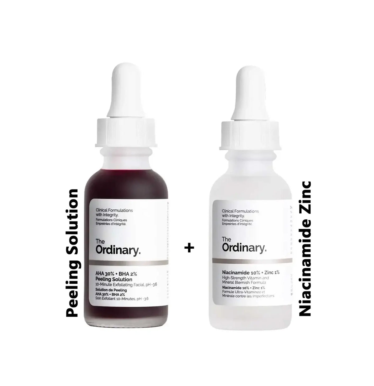 The Ordinary Niacinamide 10% Zinc 1% + Peeling Solution AHA 30% BHA 2%  Combo