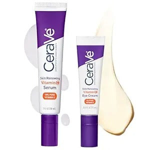 CeraVe Vitamin C Serum 1 oz + Eye Repair Cream 0.5 oz – Brightening & Anti-Aging Duo