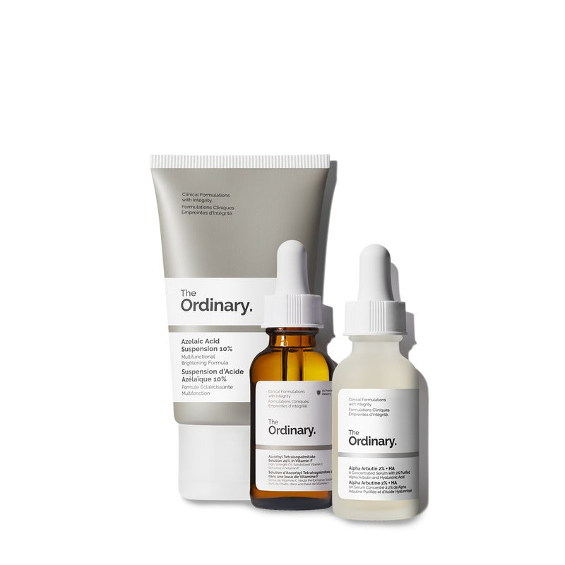 The Ordinary Brightening Combo | Azelaic Acid 10%, Alpha Arbutin 2% + HA & Vitamin C Solution