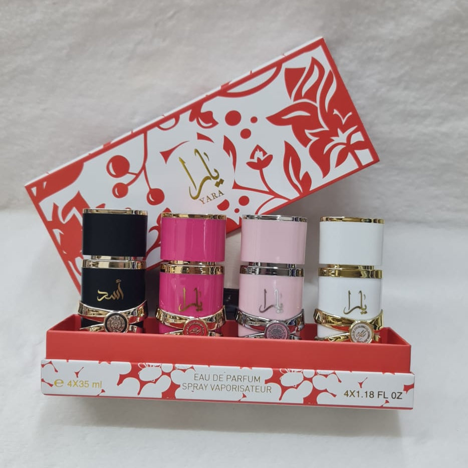 Yara 4-Piece Perfume Gift Set for Women – Long Lasting Eau de Parfum Collection (4×35ml)